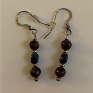 Tiger eye and lapis earrings